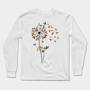 Dandelion Chicken Flower Shirt Floral Chicken Tree Lover Long Sleeve T-Shirt